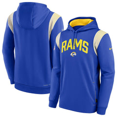 Los Angeles Rams Sideline Athletic Stack Performance Pullover Hoodie Royal - Nike