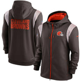 Cleveland Browns Performance Sideline Lockup Full-Zip Hoodie Brown - Nike