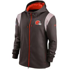Cleveland Browns Performance Sideline Lockup Full-Zip Hoodie Brown - Nike