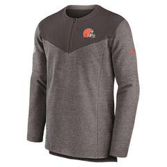 Cleveland Browns Sideline Lockup Performance Quarter-Zip Top Brown - Nike