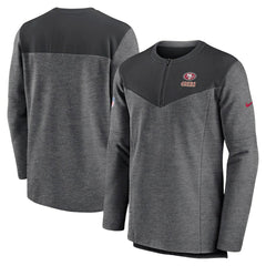 San Francisco 49ers Sideline Lockup Performance Quarter-Zip Top Charcoal - Nike