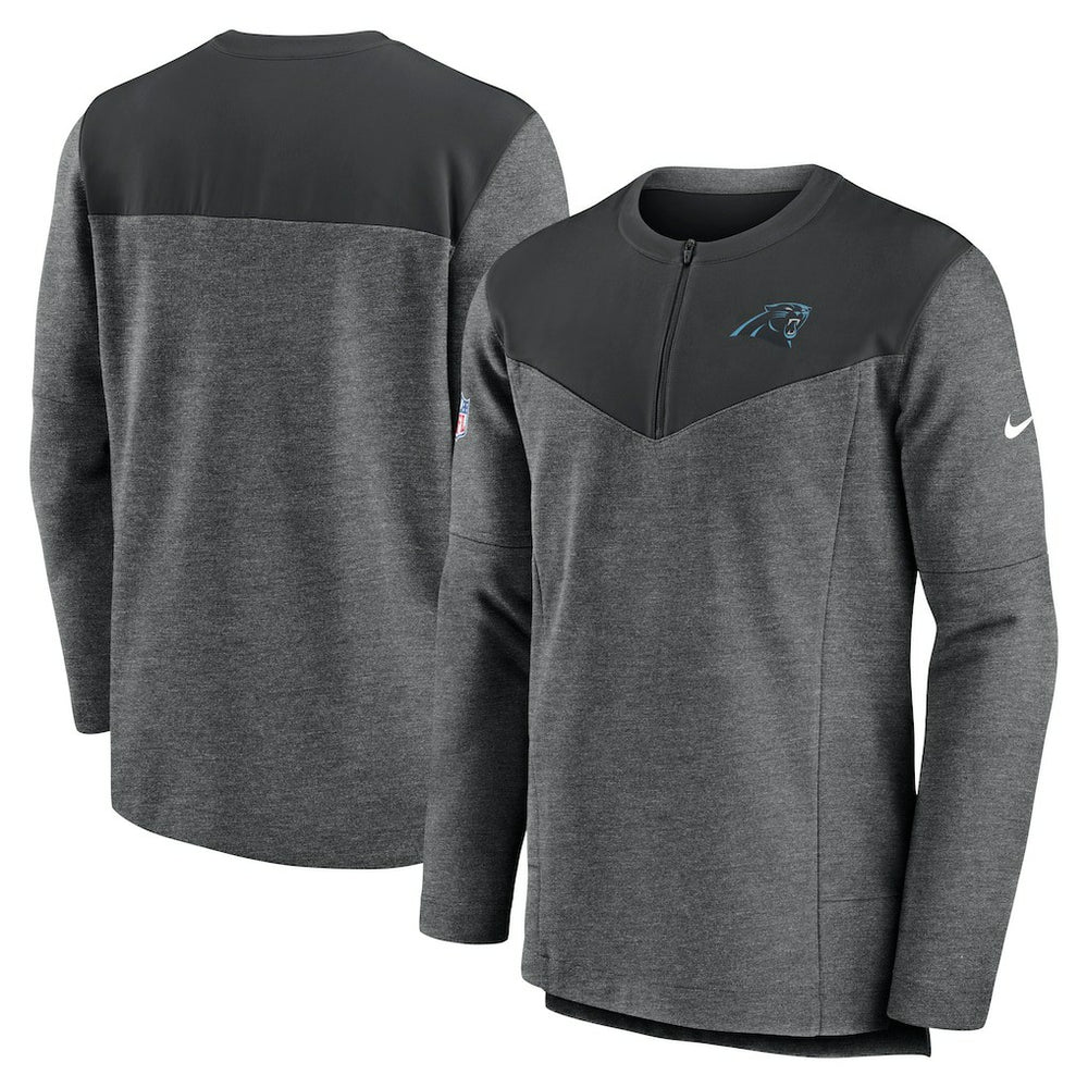 Carolina Panthers Sideline Lockup Performance Quarter-Zip Top Charcoal - Nike