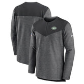 New York Jets Sideline Lockup Performance Quarter-Zip Top Charcoal - Nike