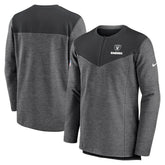 Las Vegas Raiders Sideline Lockup Performance Quarter-Zip Top Charcoal - Nike