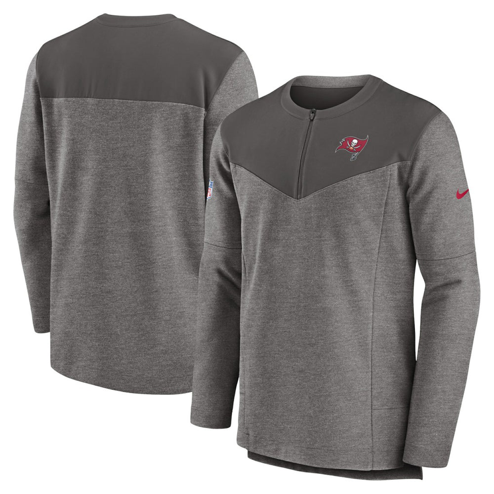 Tampa Bay Buccaneers Sideline Lockup Performance Quarter-Zip Top Pewter - Nike