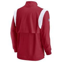 Arizona Cardinals Sideline Coaches Chevron Lockup Quarter-Zip Top Cardinal - Nike