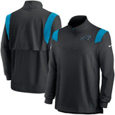 Carolina Panthers Sideline Coach Chevron Lockup Quarter-Zip Long Sleeve Top Black - Nike