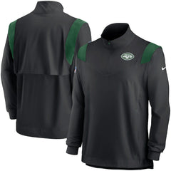 New York Jets Sideline Coach Chevron Lockup Quarter-Zip Long Sleeve Top Black - Nike