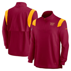 Washington Commanders Sideline Coach Chevron Lockup Quarter-Zip Long Sleeve Top Burgundy - Nike
