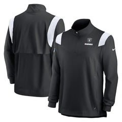 Las Vegas Raiders Sideline Coach Chevron Lockup Quarter-Zip Long Sleeve Top Black - Nike