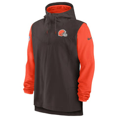 Cleveland Browns Sideline Player Quarter-Zip Hoodie Brown/Orange - Nike
