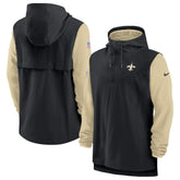 New Orleans Saints Sideline Player Quarter-Zip Hoodie Black/Gold - Nike