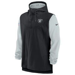 Las Vegas Raiders Sideline Player Quarter-Zip Hoodie Jacket Black/Silver - Nike