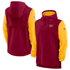 Washington Commanders Sideline Player Quarter-Zip Hoodie Burgundy/Gold - Nike