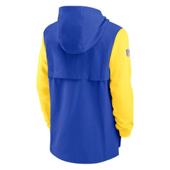 Los Angeles Rams Sideline Player Quarter-Zip Hoodie Jacket Royal/Gold - Nike