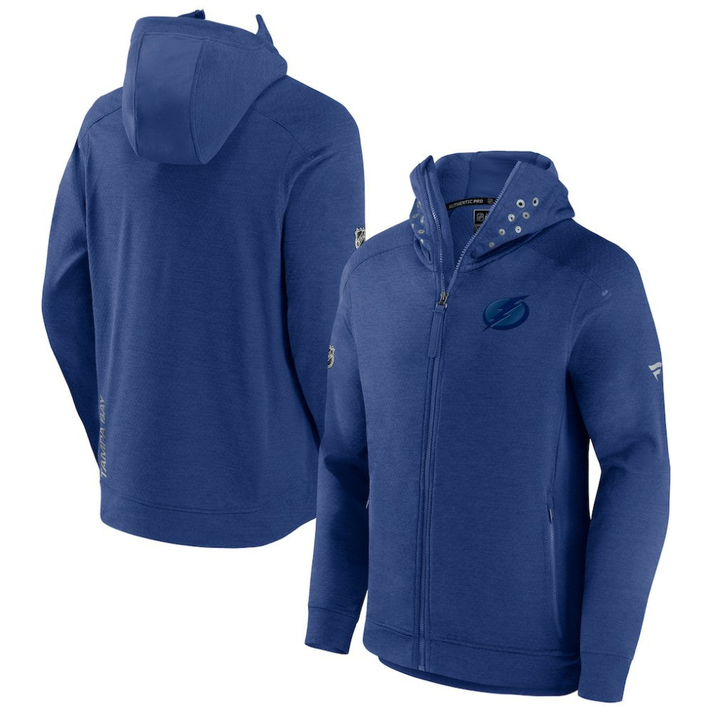 Tampa Bay Lightning - Fanatics Authentic Pro Road Tech Lightweight Full-Zip Hoodie Jacket Blue