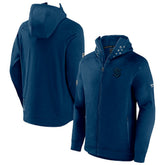 Seattle Kraken Fanatics Authentic Pro Road Tech Lightweight Full-Zip Hoodie Jacket Navy