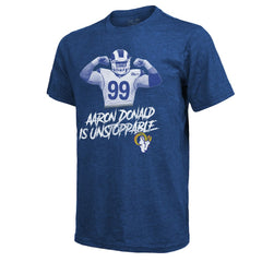 Aaron Donald Los Angeles Rams Majestic Threads Tri-Blend Player Graphic T-Shirt Royal - NFL