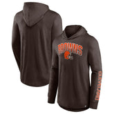 Cleveland Browns Front Runner Long Sleeve Hooded T-Shirt Brown - Fanatics