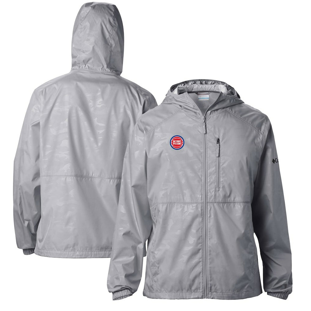 Columbia - Detroit Pistons Camo Flash Forward Full-Zip Windbreaker Jacket - Gray