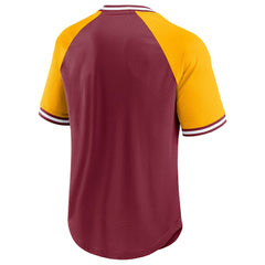 Washington Commanders Second Wind Raglan V-Neck T-Shirt Burgundy/Gold - Fanatics
