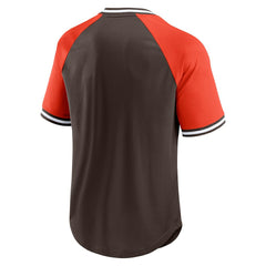 Cleveland Browns Second Wind Raglan V-Neck T-Shirt Brown/Orange - Fanatics
