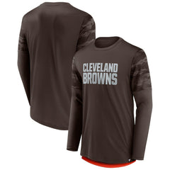 Cleveland Browns Square Off Long Sleeve T-Shirt Brown/Orange - Fanatics