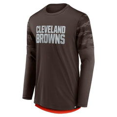Cleveland Browns Square Off Long Sleeve T-Shirt Brown/Orange - Fanatics