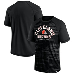 Cleveland Browns Blackout Hail Mary Raglan T-Shirt - Fanatics