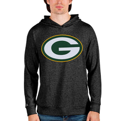 Green Bay Packers Antigua Team Absolute Pullover Hoodie Heathered Black - NFL