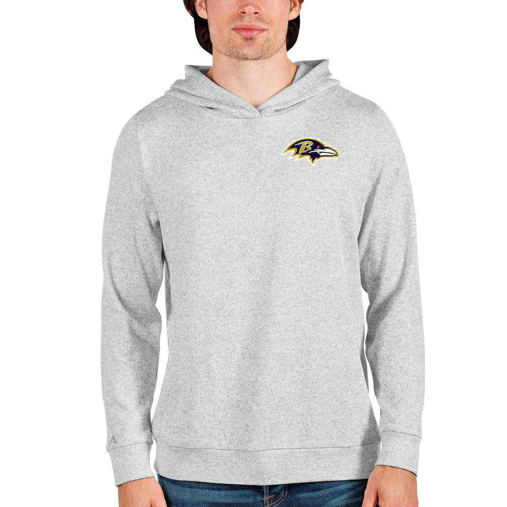 Baltimore Ravens Antigua Absolute Pullover Hoodie Heathered Gray - NFL