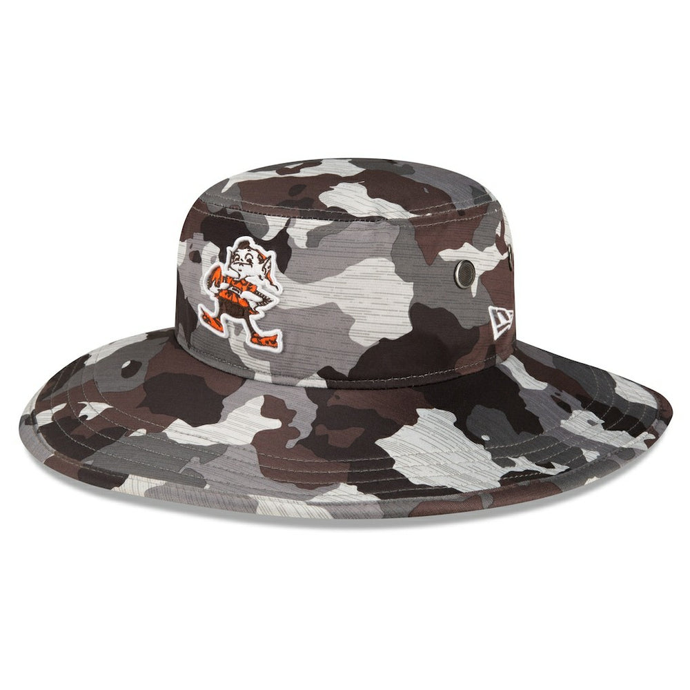 Cleveland Browns New Era 2022 NFL Training Camp Historic Logo Panama Bucket Hat Camo - NFL