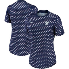 Nike France National Team Women's 2022/23 Pre-Match Home Performance Top - Navy