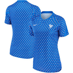 Nike France Women's National Team Women's 2022/23 Away Pre-Match Performance Top - Blue