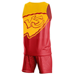 Kansas City Chiefs FOCO Colorblock Mesh V-Neck & Shorts Set Red - NFL