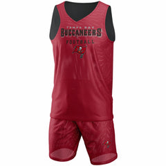 Tampa Bay Buccaneers FOCO Colorblock Mesh V-Neck & Shorts Set Red - NFL