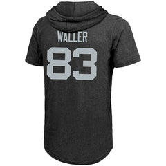 Darren Waller Las Vegas Raiders Majestic Threads Player Name & Number Tri-Blend Hoodie T-Shirt Black - NFL