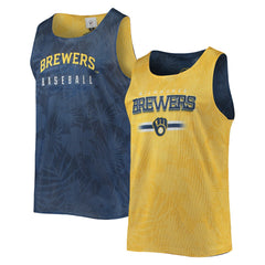 Milwaukee Brewers FOCO Floral Reversible Mesh Tank Top On Sale