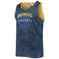 Milwaukee Brewers FOCO Floral Reversible Mesh Tank Top On Sale