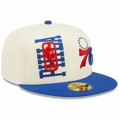 New Era - Philadelphia 76ers 2022 NBA Draft 59FIFTY Fitted Hat - Cream/Royal