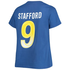Matthew Stafford Los Angeles Rams Women's Plus Size Player Name & Number V-Neck T-Shirt Royal - Fanatics