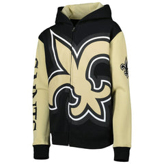 New Orleans Saints Youth Poster Board Full-Zip Hoodie Black/Gold - NFL