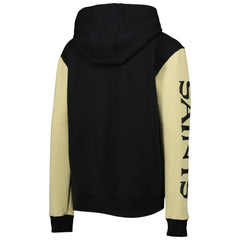 New Orleans Saints Youth Poster Board Full-Zip Hoodie Black/Gold - NFL