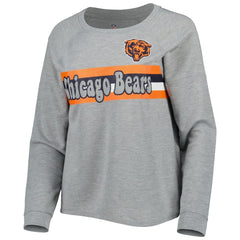 Chicago Bears Juniors All Striped Up Raglan Long Sleeve T-Shirt Heathered Gray - NFL