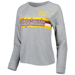 Washington Commanders Juniors All Striped Up Raglan Long Sleeve T-Shirt Heathered Gray - NFL