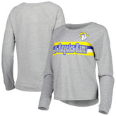 Los Angeles Rams Juniors All Striped Up Raglan Long Sleeve T-Shirt Heathered Gray - NFL