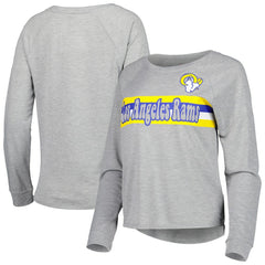 Los Angeles Rams Juniors All Striped Up Raglan Long Sleeve T-Shirt Heathered Gray - NFL