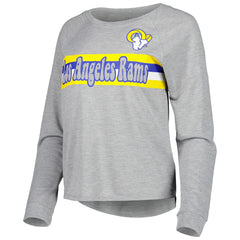 Los Angeles Rams Juniors All Striped Up Raglan Long Sleeve T-Shirt Heathered Gray - NFL