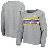 Minnesota Vikings Juniors All Striped Up Raglan Long Sleeve T-Shirt Heathered Gray - NFL