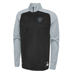 Las Vegas Raiders New Era Combine Authentic O-Line Raglan Half-Zip Jacket Black - NFL